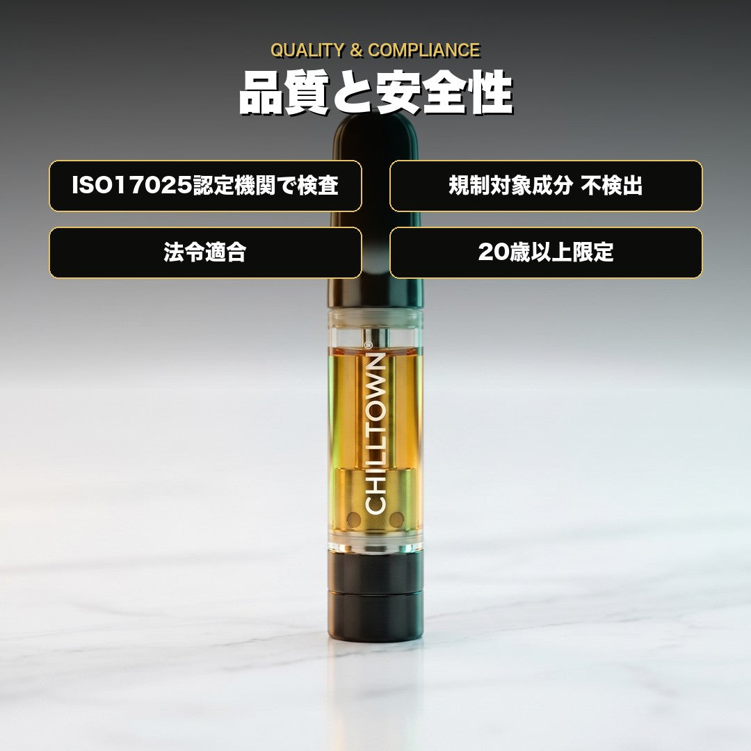 品質と安全性 ISO17025認定機関で最終製品を検査 20歳以上限定